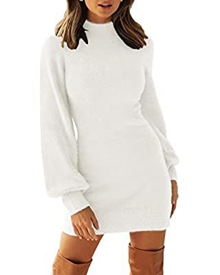ANRABESS Women Turtleneck Long Sleeve Knit Stretchable Elasticity Slim Sweater Bodycon Mini Sweat... | Amazon (US)