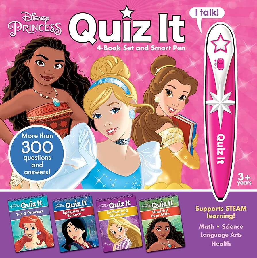 Disney Princess Moana, Rapunzel, Ariel, and More! - Quiz it Pen 4-Book Set and Talking Smart Pen ... | Amazon (US)