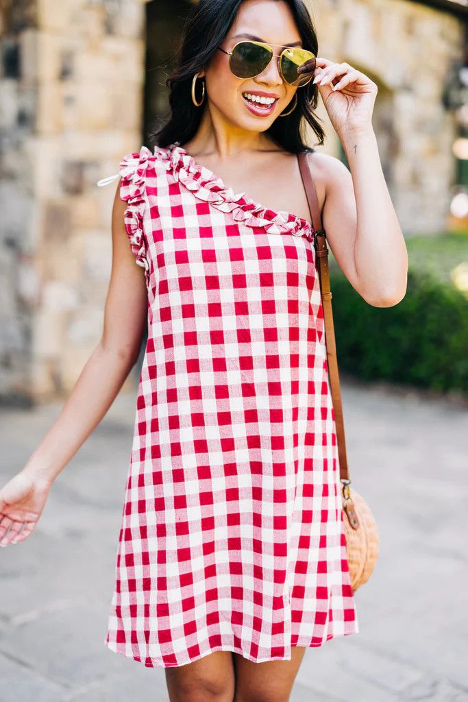 Clear Skies Above Red Gingham Dress | The Mint Julep Boutique