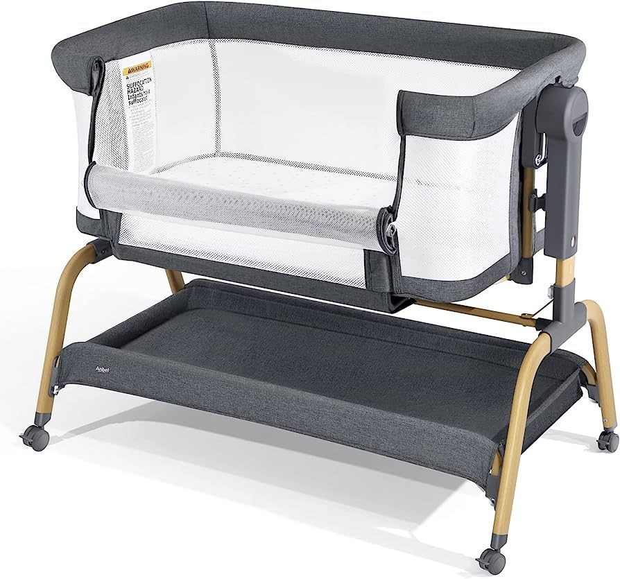 Anbel 3 in 1 Baby Bassinet, Bedside Bassinet for Baby, Baby Cradle with Storage Basket and Wheels... | Amazon (US)