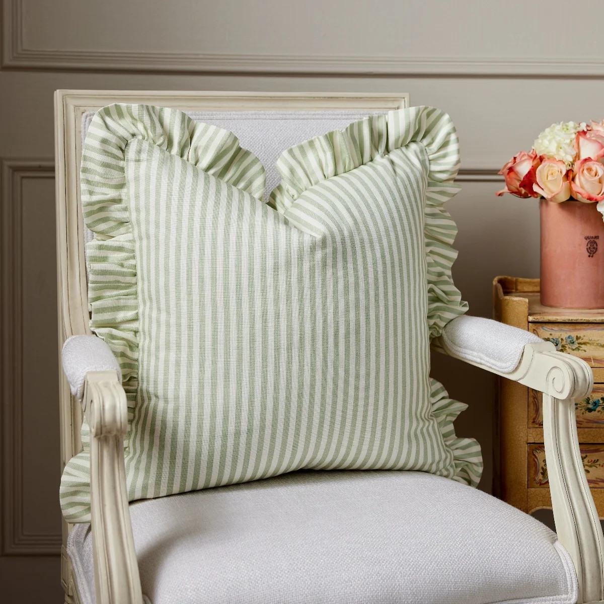 Carolina Stripe Pillow Cover in Palm Green | Caitlin Wilson Design