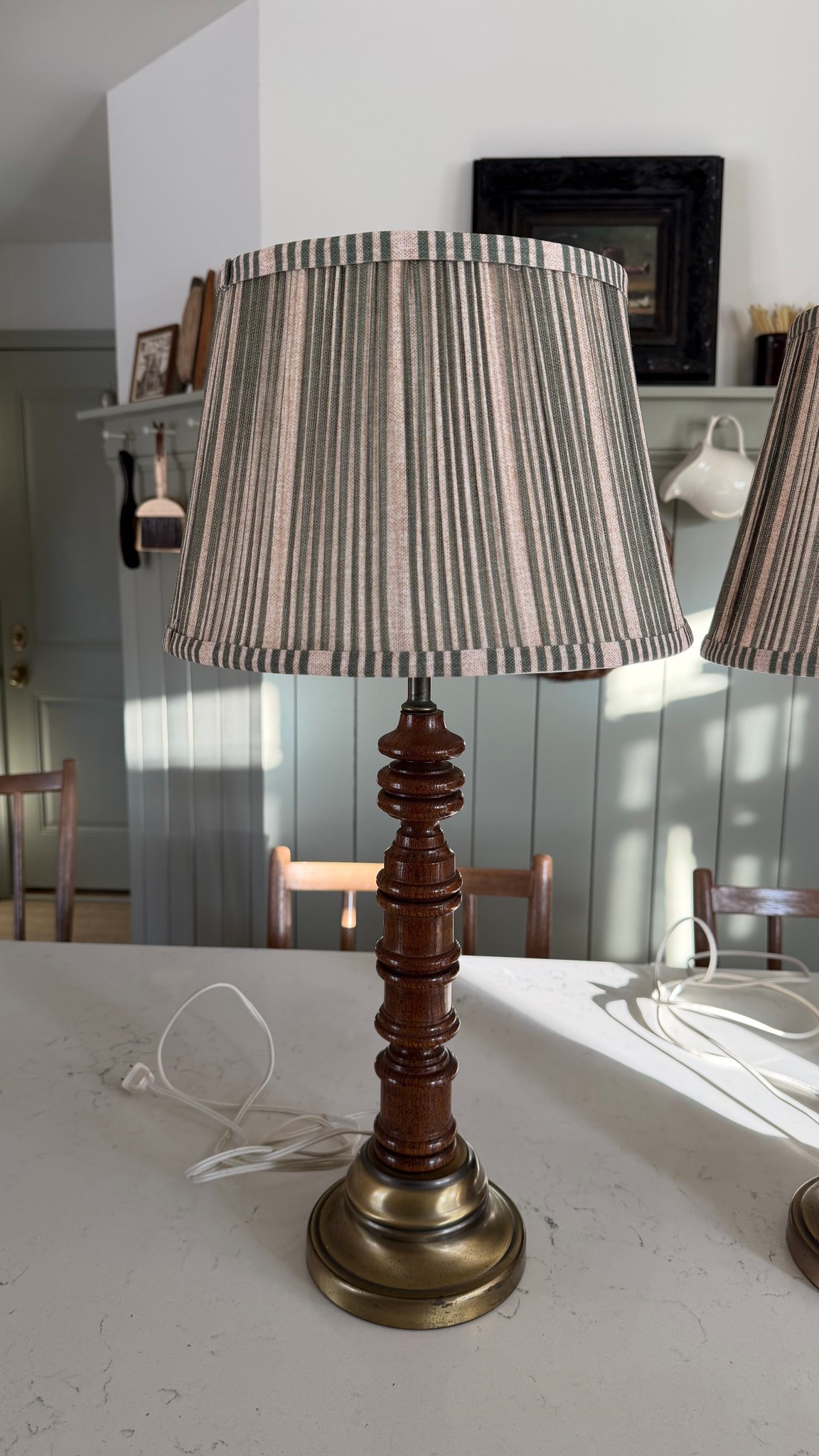 Green striped lampshade 

#LTKHome