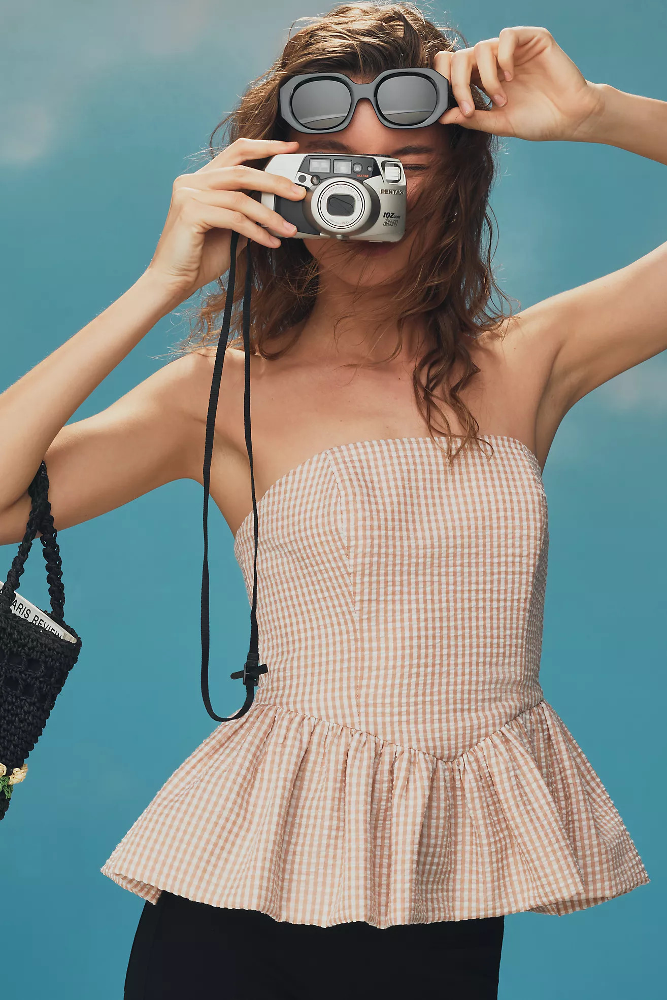 Hutch Strapless Bubble Peplum Top | Anthropologie (US)