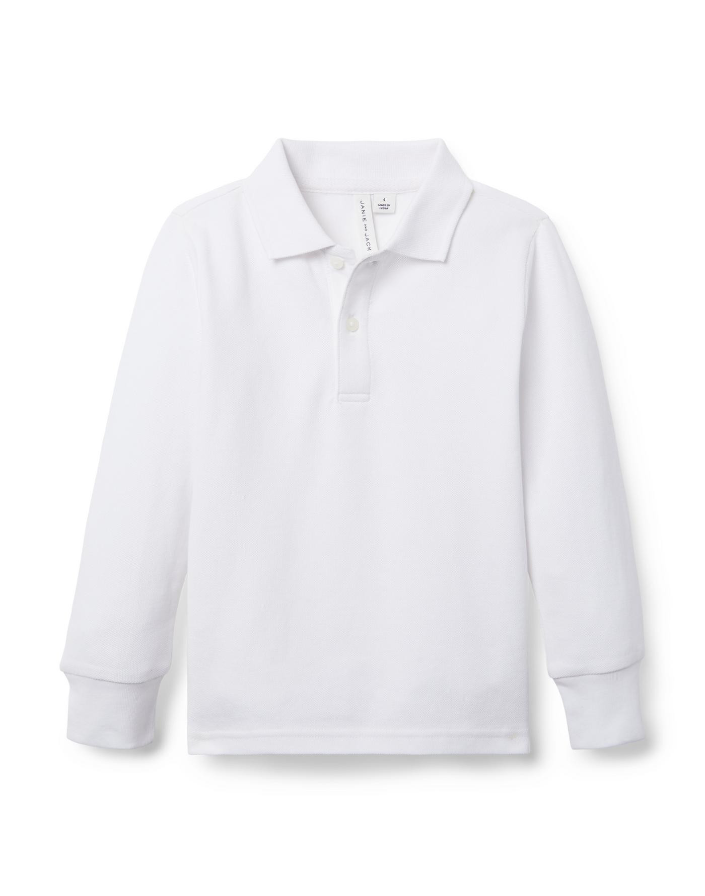 The Long Sleeve Pique Polo | Janie and Jack