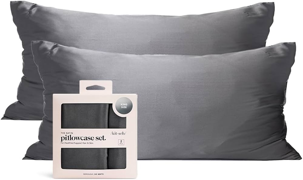 Kitsch Satin Pillowcase for Hair & Skin - Softer Than Silk Pillow Cases Cooling Satin Pillowcase ... | Amazon (US)