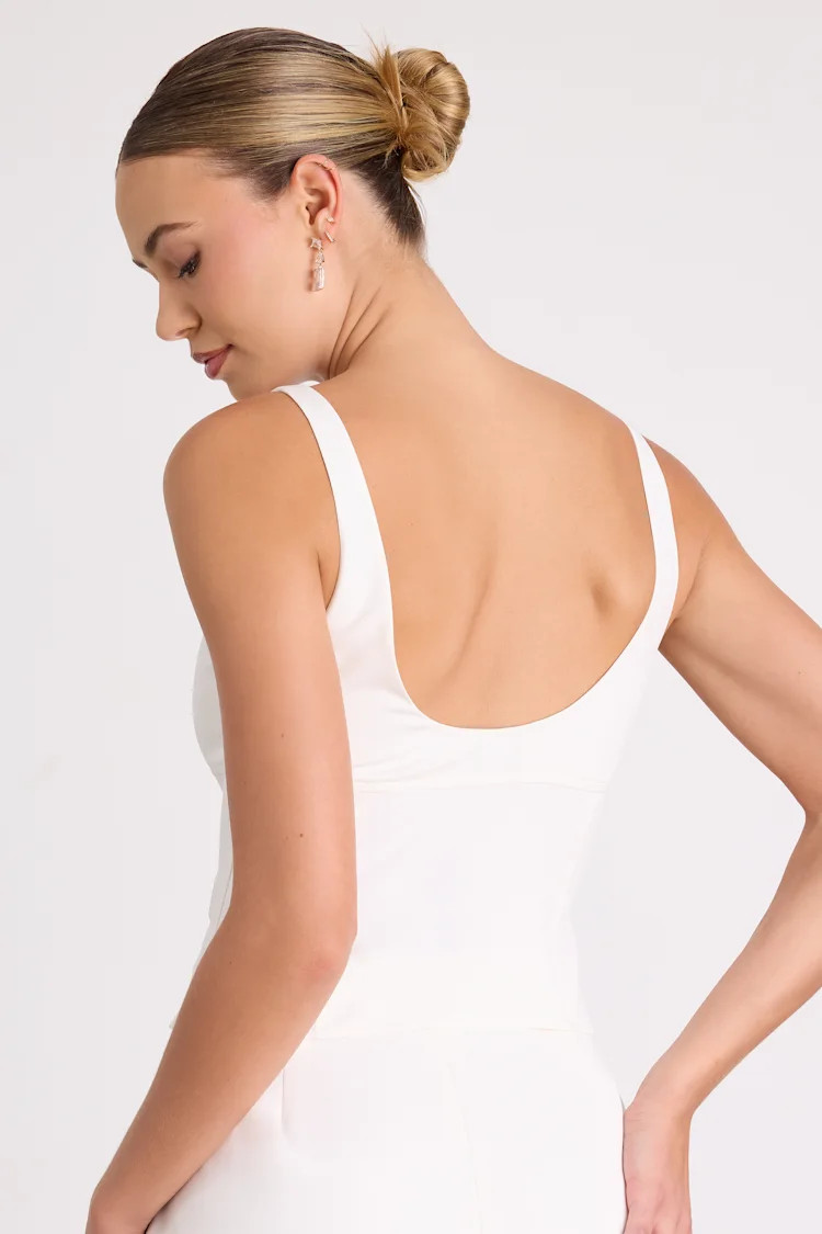 Fenella White Bow Tank Top | Lulus