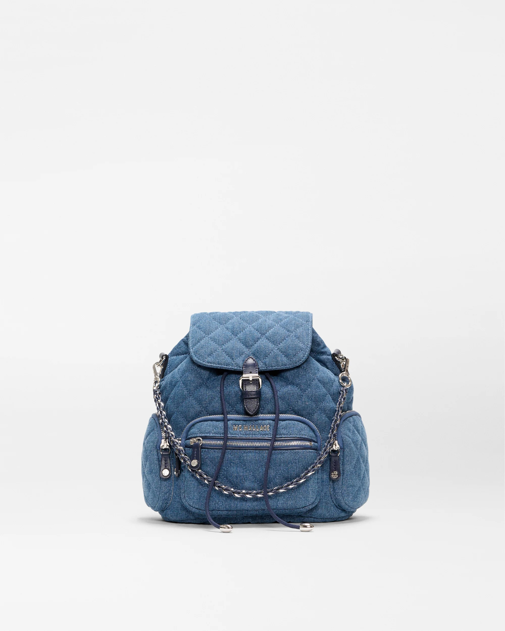 MZ Wallace True Blue Denim Mini Crosby Backpack – Backpack | MZ Wallace | MZ Wallace