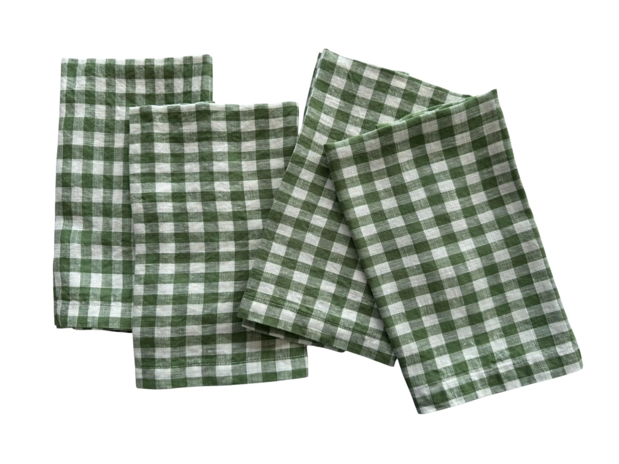 Linen Napkins – 100% French Flax – Stonewashed Pure Linen Cloth Napkins – Mitered Corners ... | Amazon (US)