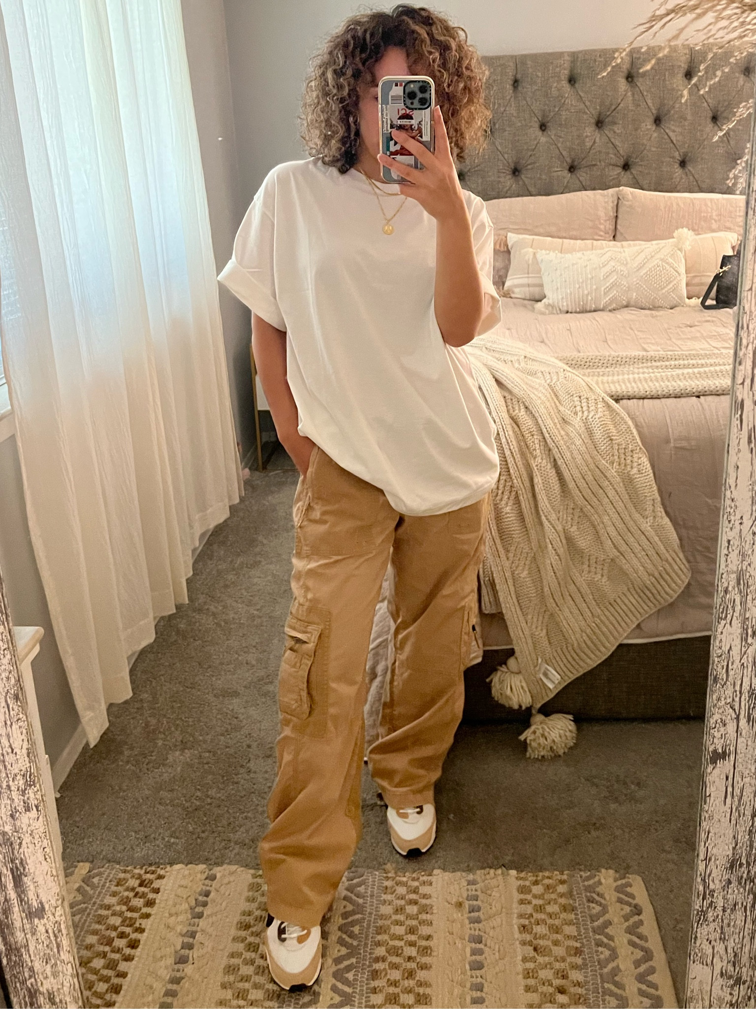Oversized white basic T-shirt, vintage 90s cargo pants from Abercrombie 

#LTKCyberweek #LTKshoecrush #LTKHoliday