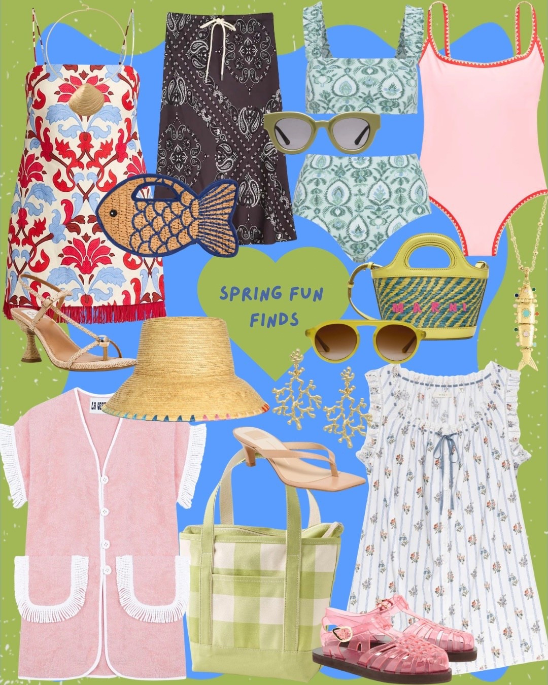 Love these fun Spring fashion finds! 
I’m loving all the patterns, fringe, fish, shells, bandana, gingham and terry we are seeing this season! Everything feels so fun and laid back which I’m here for. It’s also giving vacation outfits even if you’re not on vacay. As always, most these finds are under $200 and all the shoes are under $100. Here’s to warm weather! 

#spring #springfashion #swimsuit #springbreak

#LTKSeasonal #LTKSaleAlert #LTKSwim