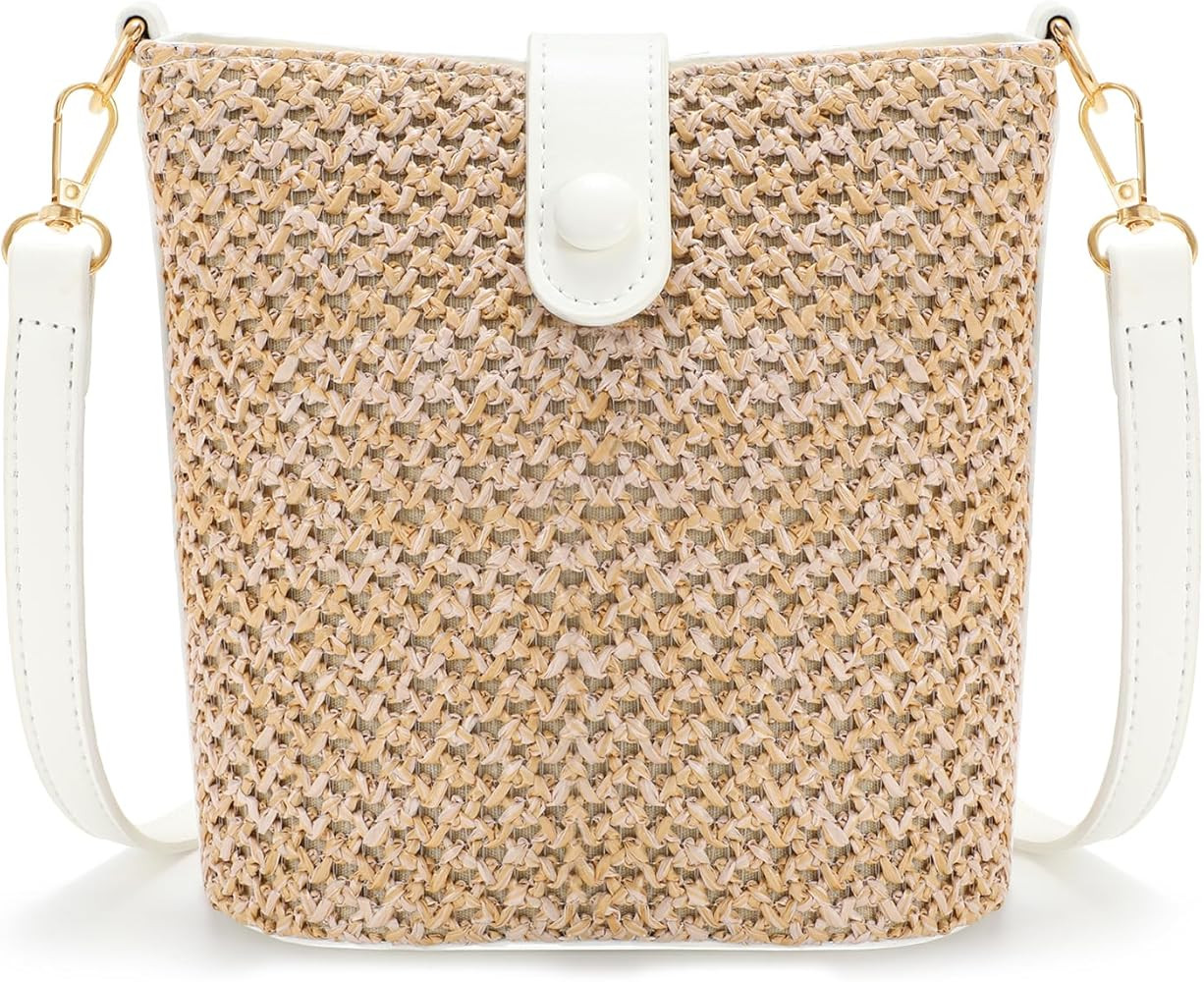 JASGOOD Straw Beach Tote Bag Summer Boho Woven Bags Women Straw Crossbody Handbag Purses Shoulder... | Amazon (US)