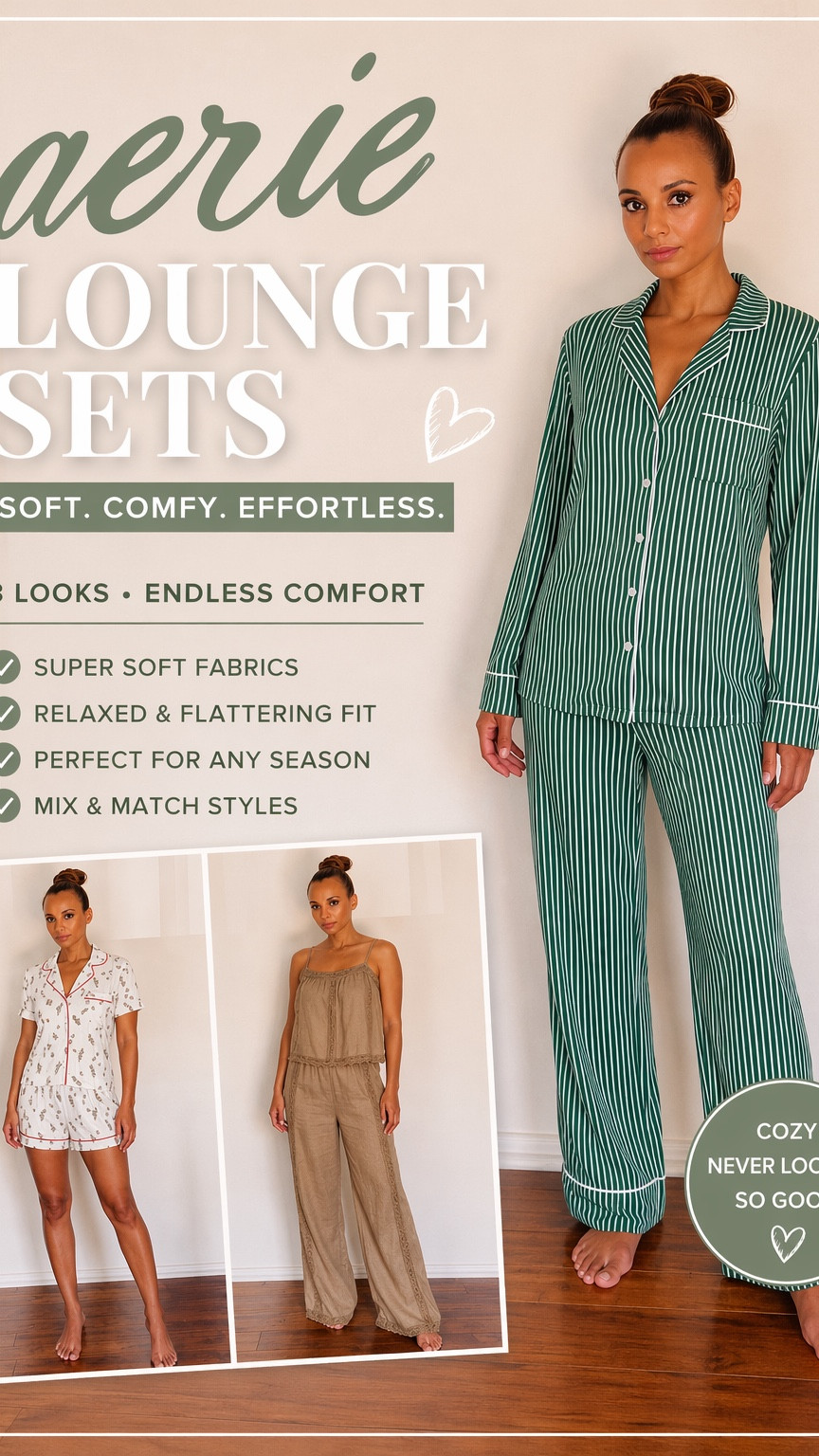 Comfy, cute, and totally effortless 🤍
Loving this Aerie lounge set—super soft, breathable, and perfect for everyday wear or relaxing at home. The fit is relaxed but still flattering, and you can mix & match the pieces for multiple looks 🙌

Wearing size S for reference. Linked this set + similar Aerie essentials I’m loving!
@Aerie 
#LTKFinds #LTKStyle #LTKUnder50 #Aerie #AerieReal #Loungewear #ComfyStyle #EverydayOutfits #CasualChic #StayCozy

#LTKMothersDay #LTKxAerie #LTKootd