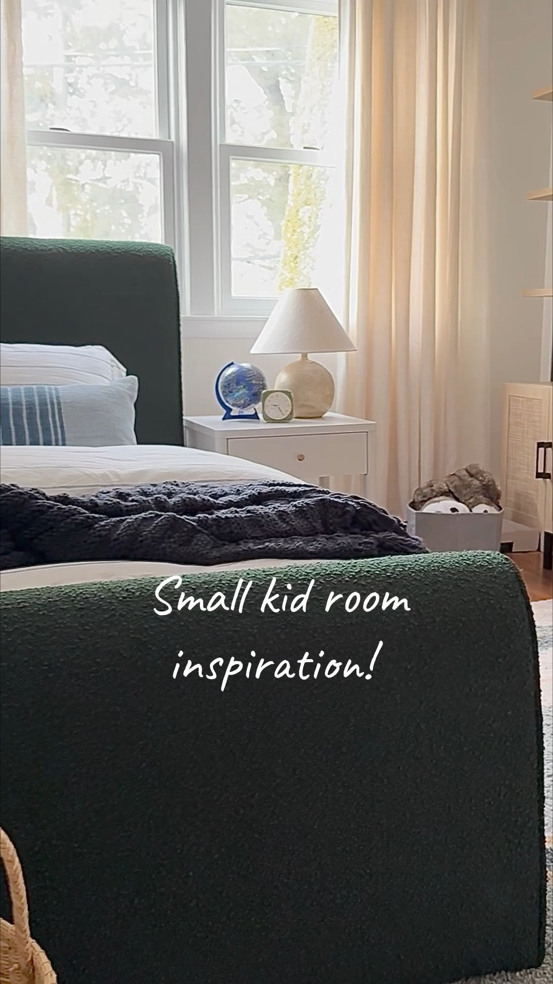 A small kid’s room can be super fun and functional, with a bed, storage, and maybe a cozy reading nook or play area. It’s all about making the most of the space and creating a comfortable and creative space💕

#LTKWatchNow #LTKKids #LTKHome