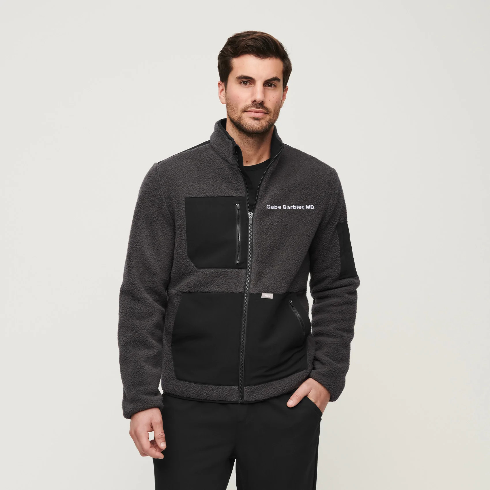 Men’s On-Shift™ Sherpa Jacket  - Dark Charcoal · FIGS | FIGS