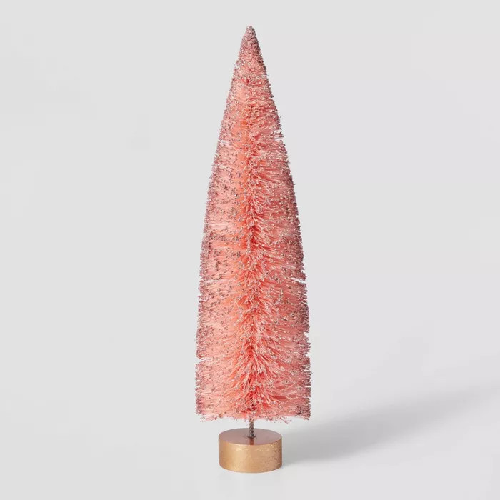 15in Bottle Brush Tree with Gold Base Decorative Figurine - Wondershop™ | Target