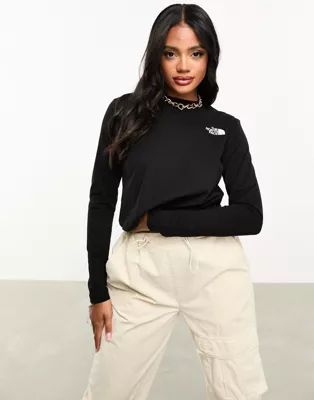 The North Face long sleeve fitted crop tee in black | ASOS (Global)
