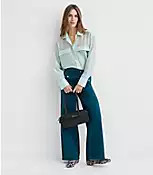 Palmer Wide Leg Pants in Twill | LOFT