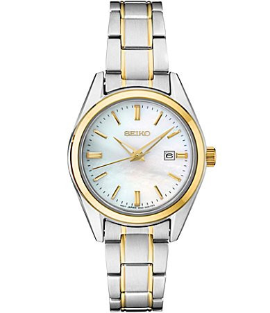 Seiko Women's Essential Round Quartz Automatic Stainless Steel Watch - Two Tone | Dillard's