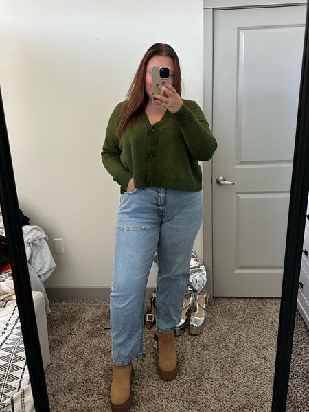 Plus size casual fall outfit - cozy sweater and some of my current fav jeans! Size xxl and 14. Boots run wide!

#LTKplussize #LTKfindsunder50 #LTKCyberWeek