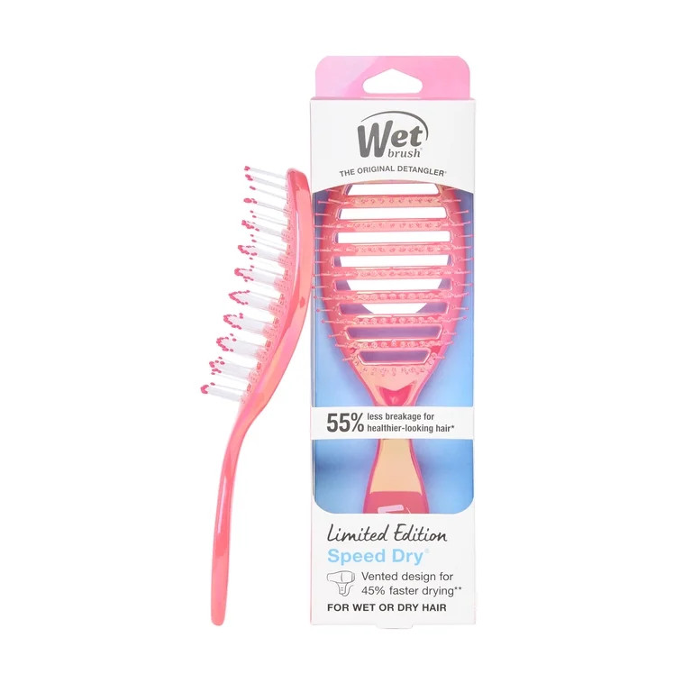 Wet Brush Speed Dry Vented Hair Brush Blow-Dry Safe Prismatic Glow Holographic Pink | Walmart (US)