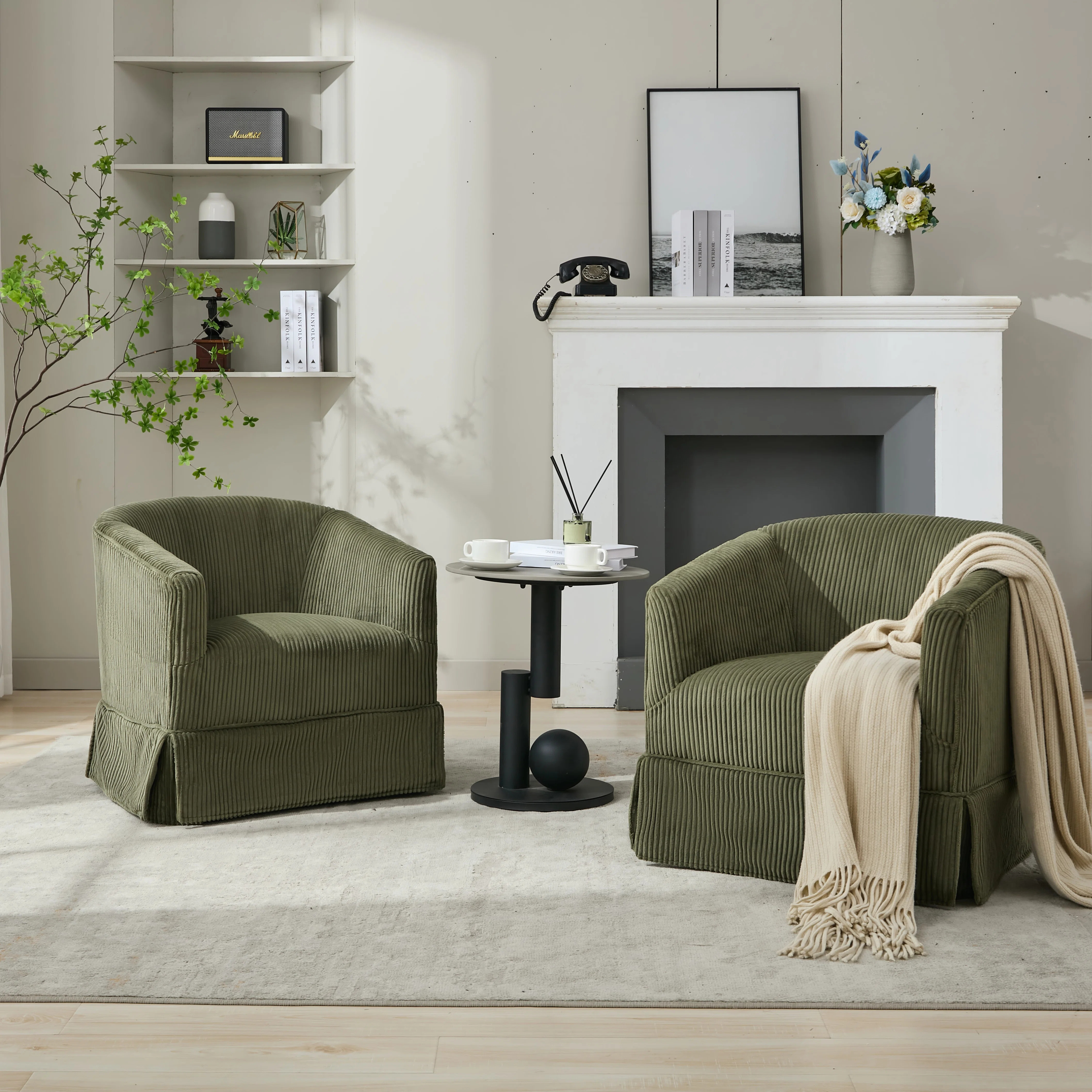 Hokku Designs Upholstered Swivel Barrel Chair Set Of 2 | Wayfair | Wayfair North America