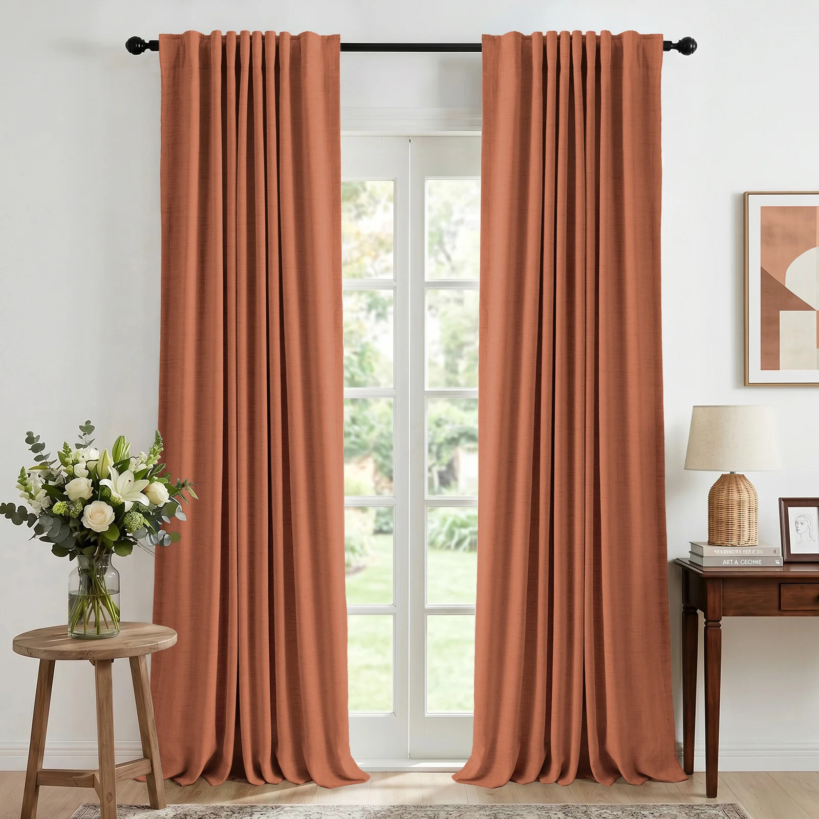 Graciella Thermal Insulated Faux Linen Textured 100% Blackout Curtains for Bedroom Living Room Ba... | Birch Lane