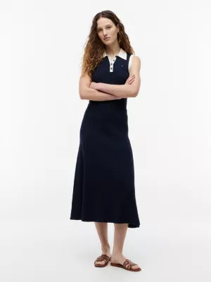 Relaxed Fit Zopfmuster-Midirock in A-Linie | Tommy Hilfiger (DE)