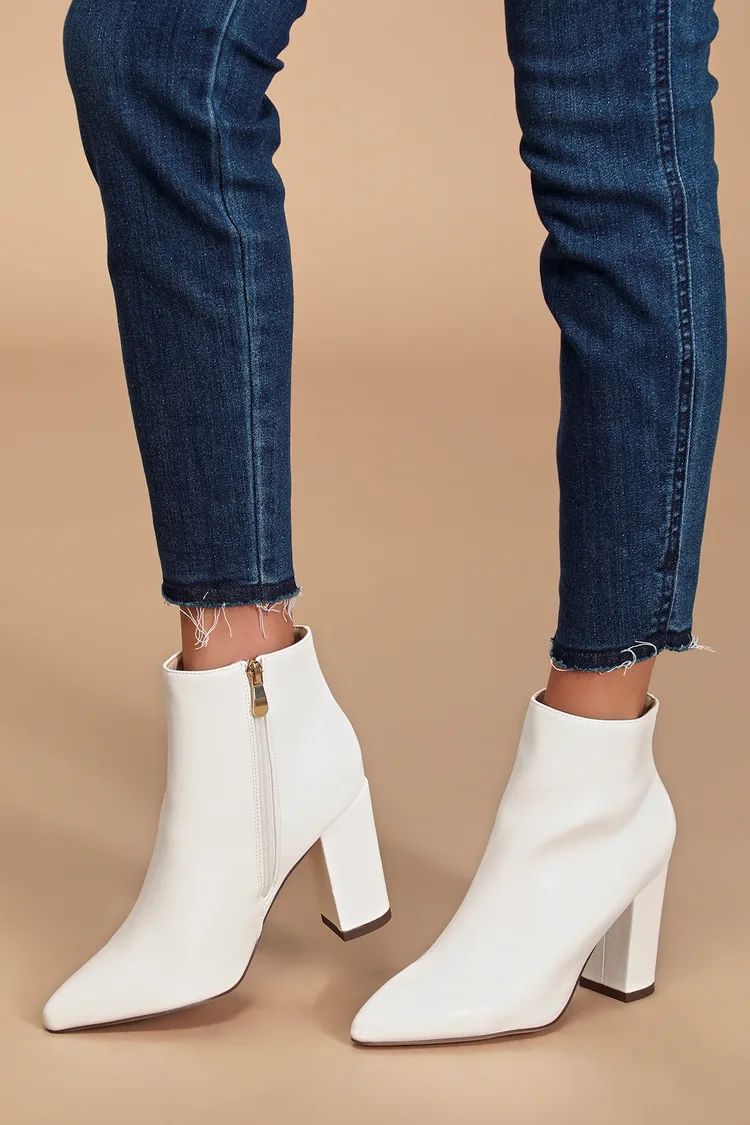 Ottava White High Heel Booties | Lulus (US)