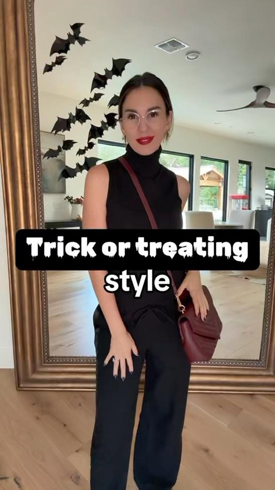 Love an all black moment with pops of red for a pulled together look on a halloween outing! 

 #LTKHalloween #LTKSeasonal #LTKFindsUnder50