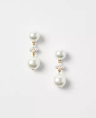 Mixed Pearlized Drop Earrings | Ann Taylor (US)
