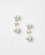 Mixed Pearlized Drop Earrings | Ann Taylor (US)