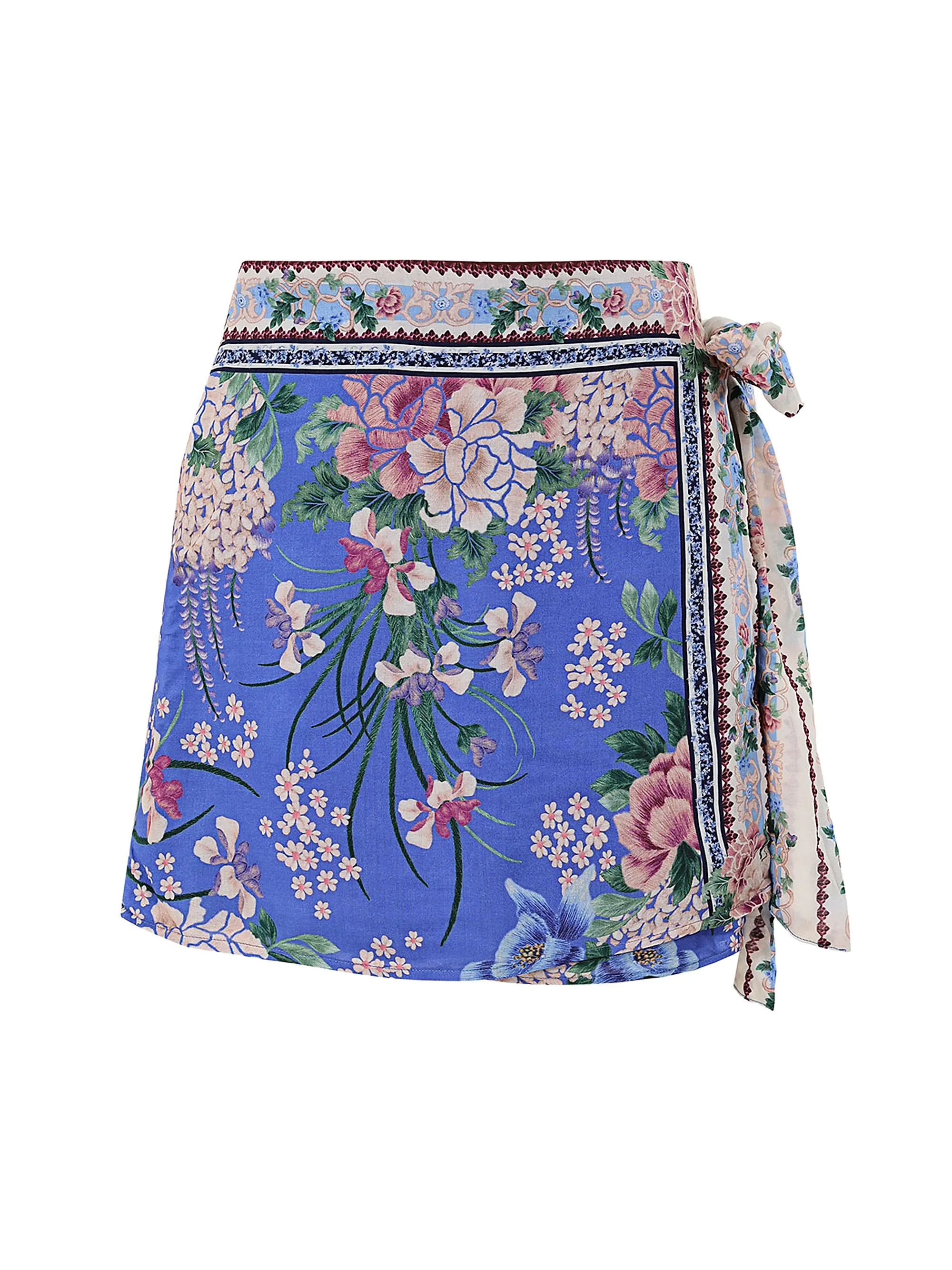 Ziara Ivy Floral Wrap Miniskirt | Saks Fifth Avenue