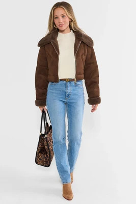 Logan Chocolate Sherpa Jacket | Avara