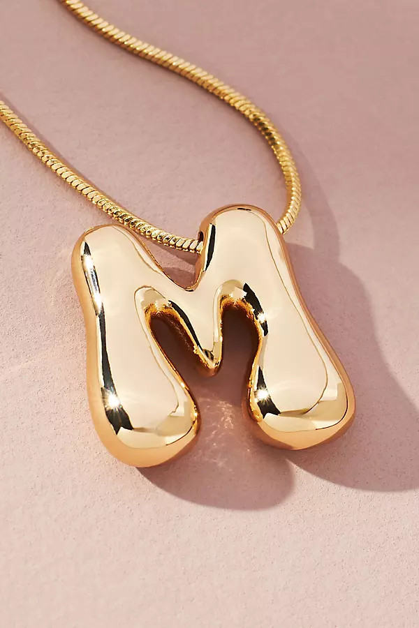 Bubble Letter Monogram Necklace | Anthropologie (US)
