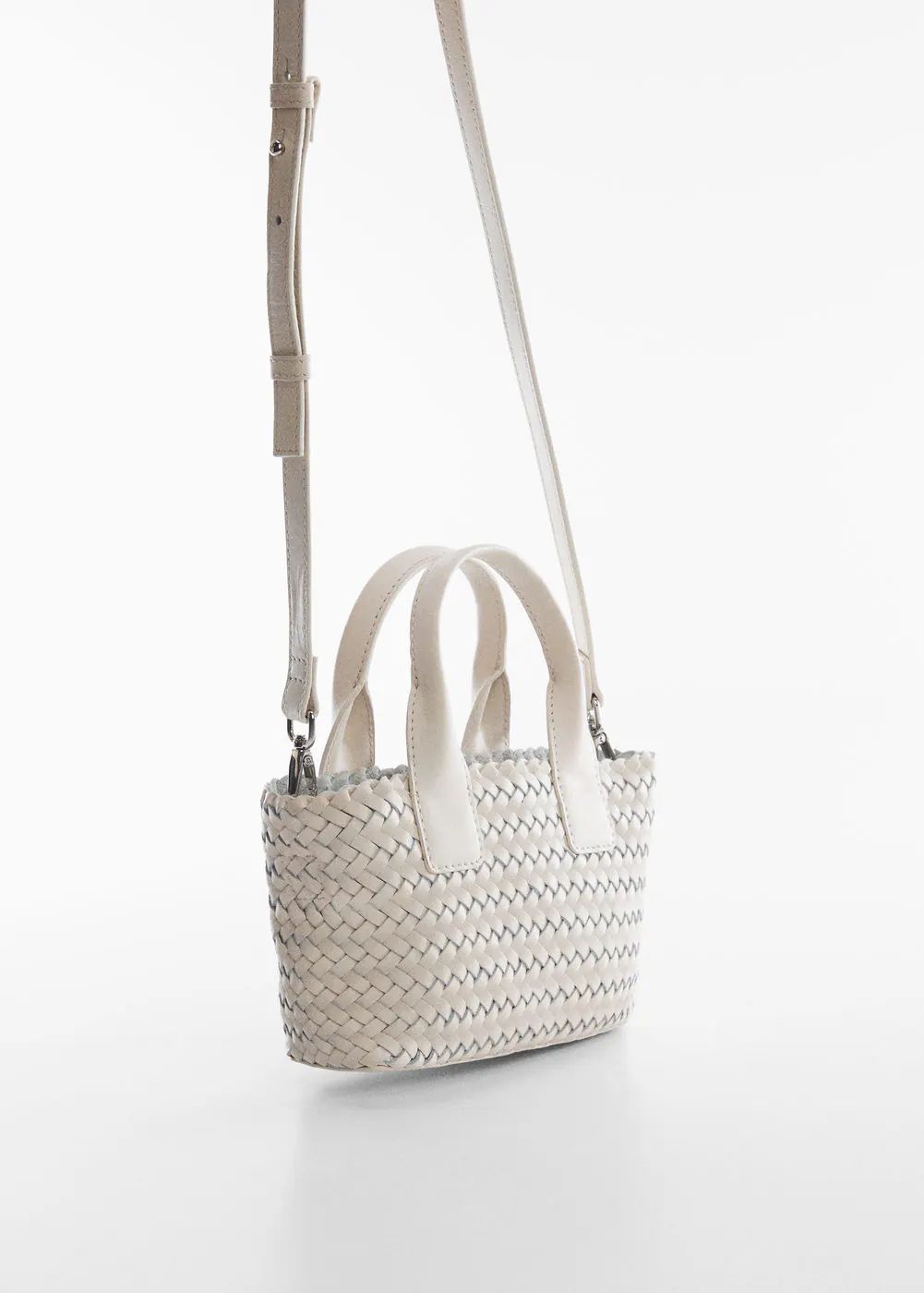 Braided leather bag -  Women | Mango USA | MANGO (US)