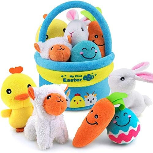 teytoy My First Easter Basket Playset Stuffed, Nontoxic Fabric Baby Toys Activity Easter Egg Fillers | Amazon (US)