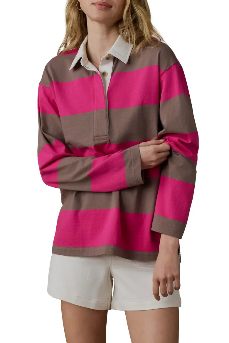Stripe Organic & Recycled Cotton Jersey Rugby Shirt (Women) | Nordstrom | Nordstrom