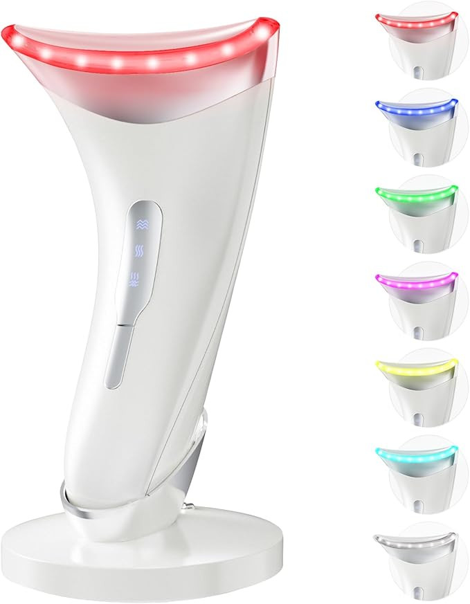 Dopsikn Red Light Therapy for Face and Neck, 7 Color Facial Massager with Adjustable Vibration an... | Amazon (US)