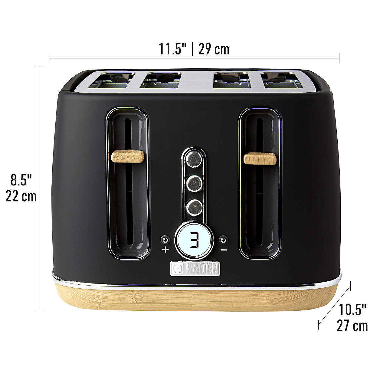 HADEN Dorchester Matte Black 4-Slice Toaster + Reviews | Crate & Barrel | Crate & Barrel