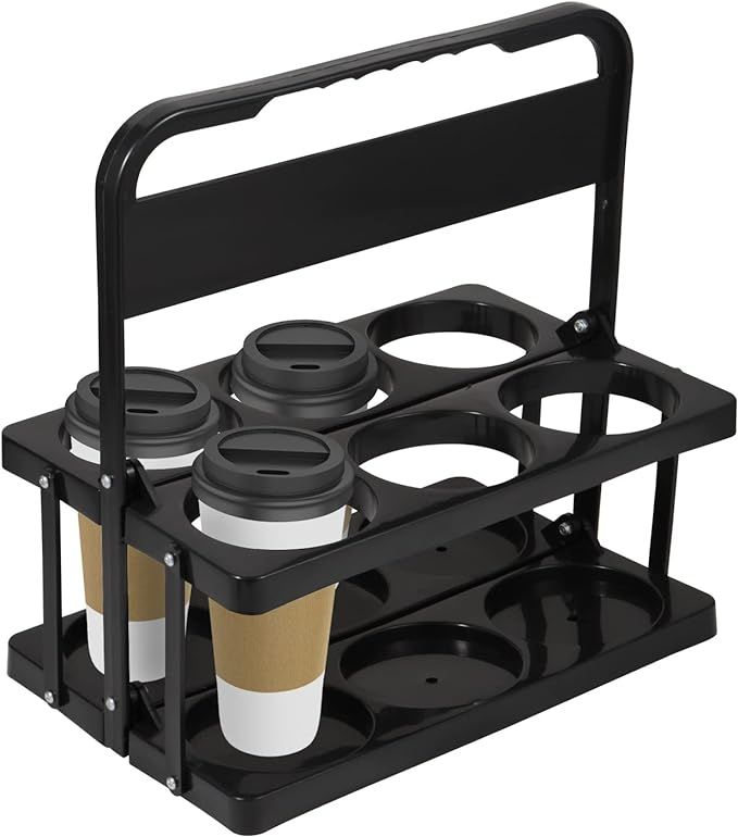 Portable Drink Carrier for Big Cups, Foldable Plastic Cup Holder, Reusable Cup Holder Carrier wit... | Amazon (US)