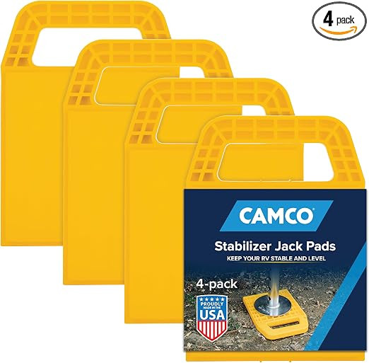 Camco RV Stabilizing Jack Pads - Features Interlocking Design & Includes Handy Strap for RV Stora... | Amazon (US)