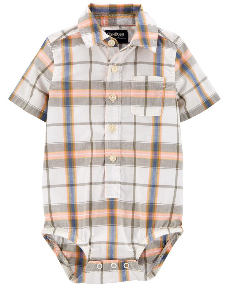 Plaid Button-Front Bodysuit | Carter's