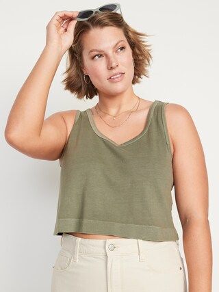 Cropped Vintage Garment-Dyed Tank Top for Women | Old Navy (US)
