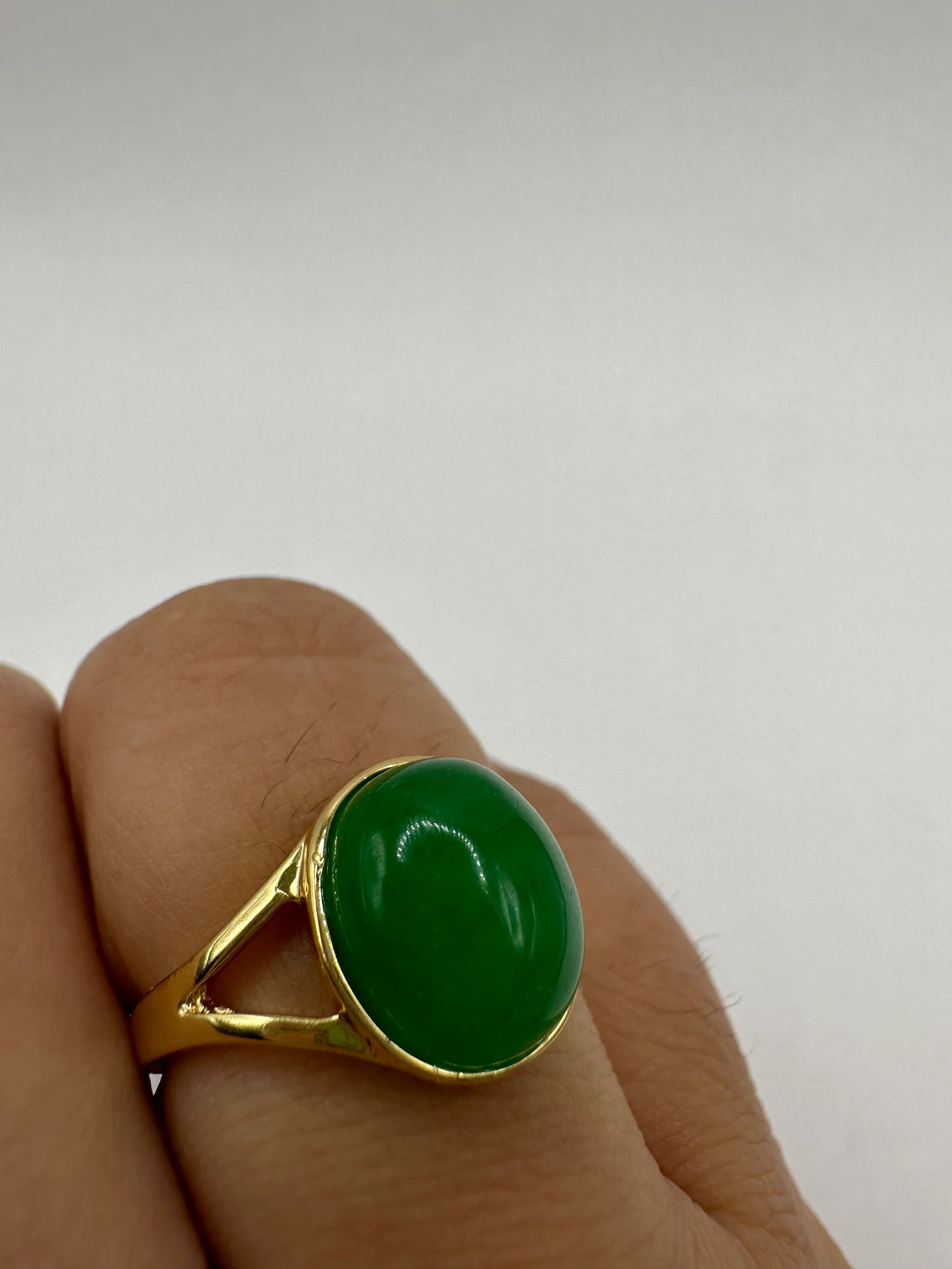 Vintage Gold Green Jade Lucky Cocktail Ring - Etsy | Etsy (US)