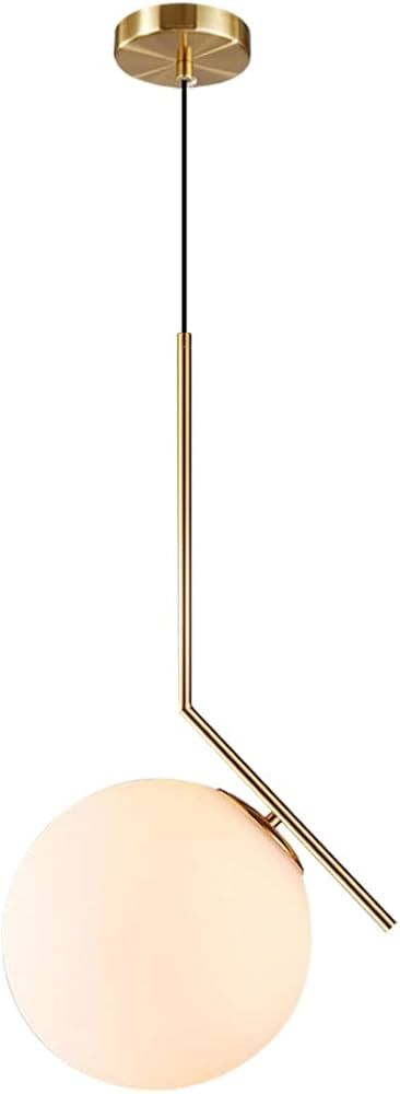 BOKT Modern Globe Pendant Light Mid Century Chandelier Brushed Brass Adjustable Hanging Light wit... | Amazon (US)