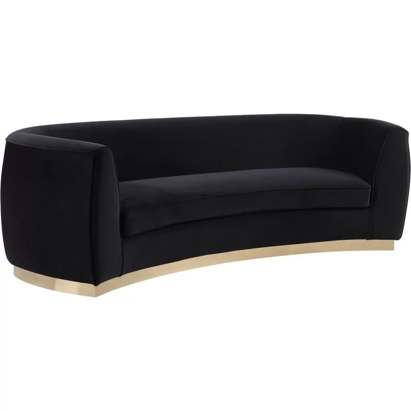 Phoenicia 91.5" Velvet Round Arm Curved Sofa | Wayfair North America