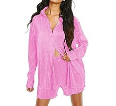 NUFIWI Women Y2K 2 Piece Pants Set Oversized Floral Printed Button Down Shirt High Waist Pants Ou... | Amazon (US)