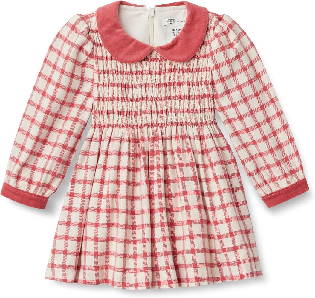 Amazon Essentials x Sofia Grainge Toddlers and Baby Girls' Long Sleeve Flannel Dress | Amazon (US)