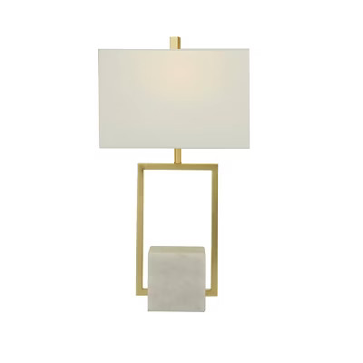 27" x 15" Modern Marble Table Lamp White - CosmoLiving by Cosmopolitan | Target