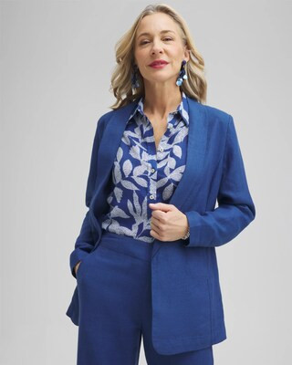 Women's Linen Blazer in Blue | Chico's | Chico's